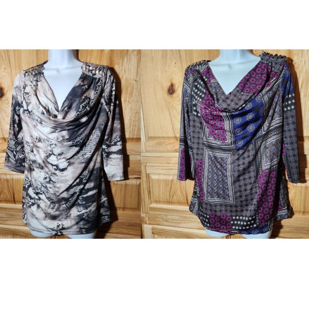 NY Collection Women’s 3/4 Sleeve Tops Lot of 2 – Size Small